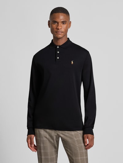 Polo Ralph Lauren Slim fit poloshirt in logostitching Zwart - 4
