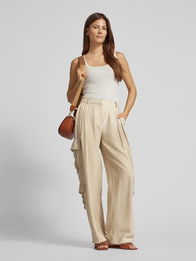 Mango Hose aus Viskose-Mix in unifarbenem Design Modell 'UTAH' Beige 1