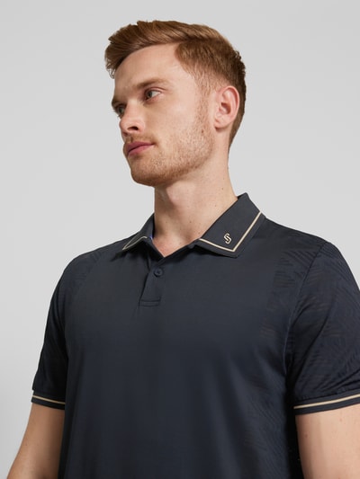 Joy Poloshirt mit Label-Print Anthrazit 3