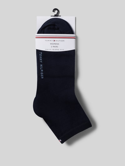 Produktfoto, Socken im 2er-Pack von Tommy Hilfiger, ciemnogranatowy bawełniany miks, elastyczny ściągacz, dyskretne logo, damskie