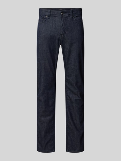 Produktfoto, Modern Fit Jeans mit Eingrifftaschen Modell 'Fortress' von JOOP! Collection, dunkelblau, Baumwoll-Elasthan-Mix, Herren, strukturierte Jeans-Optik