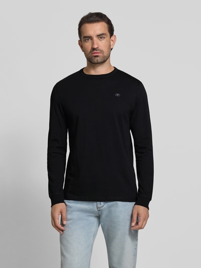 Tom Tailor Regular Fit Langarmshirt aus reiner Baumwolle Black 4