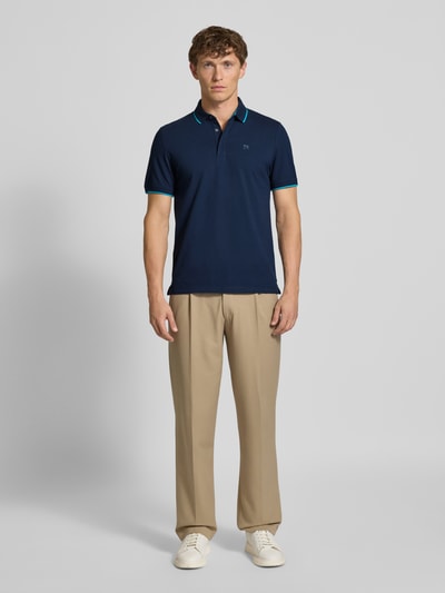 s.Oliver RED LABEL Regular Fit Poloshirt aus Baumwoll-Mix Dunkelblau 1