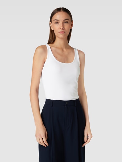 Lauren Ralph Lauren Top met bandjes in riblook, model 'KELLY' Wit - 4