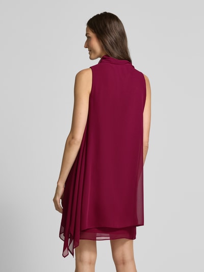 Vera Mont Mini Cocktailkleid mit Stehkragen und Schluppe Bordeaux 5