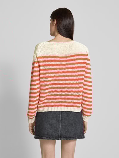 Marc O'Polo Comfort Fit Strickpullover aus Baumwoll-Mix  Orange 5