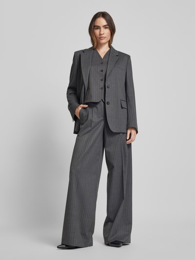 Marc O'Polo Relaxed shape pantalon met krijtstreepmotief Antraciet gemêleerd - 1