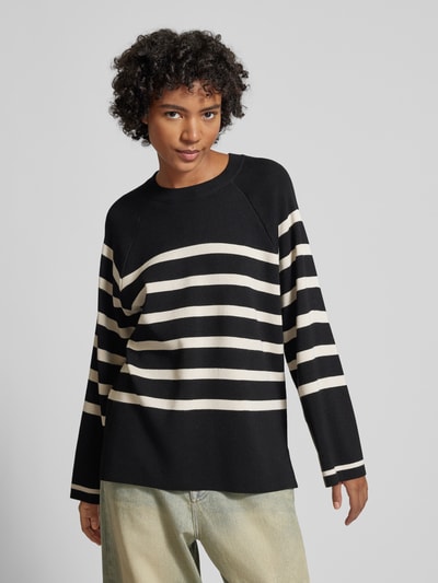 Noisy May Gebreide pullover met ronde hals, model 'FIFI' Zwart - 4