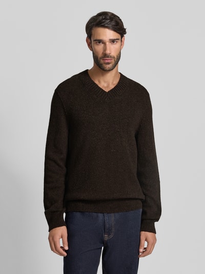 Marc O'Polo Regular Fit Strickpullover aus Woll-Mix Dunkelbraun 4