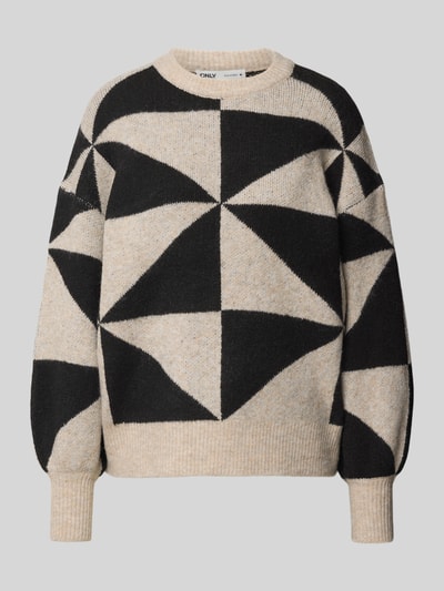 Only Regular Fit Strickpullover mit voluminösem Armschnitt Modell 'GEORGINA' Ecru 2