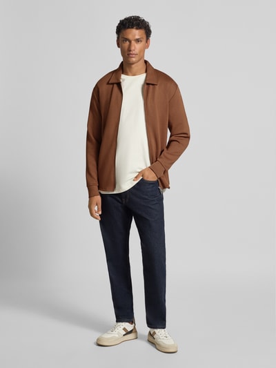 SELECTED HOMME Regular Fit Sweatjacke aus Viskose-Mix Modell 'EMANUEL' Camel 1