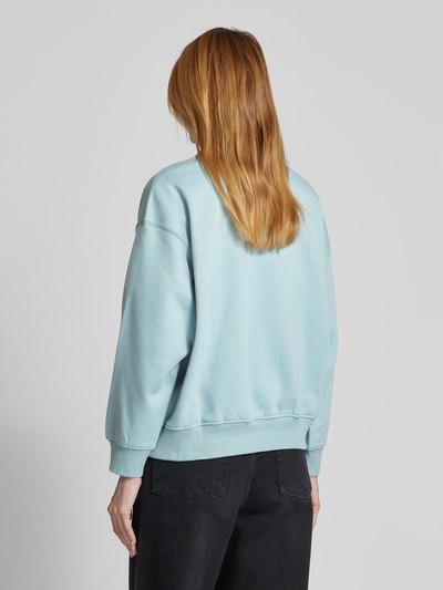 Tom Tailor Denim Comfort Fit Sweatshirt aus Baumwoll-Mix mit Schriftzug-Print Helltuerkis 5