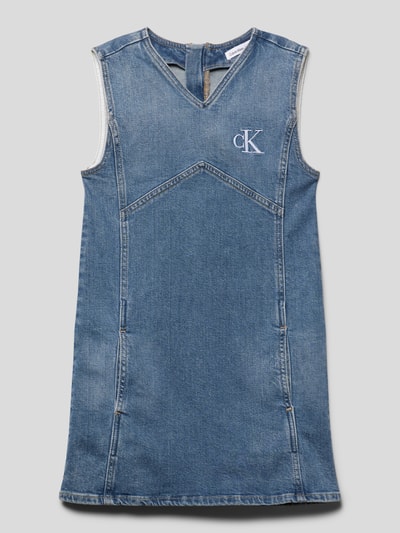 Calvin Klein Jeans Jeanskleid mit Label-Stitching Modell 'PINAFORE' Blau 1