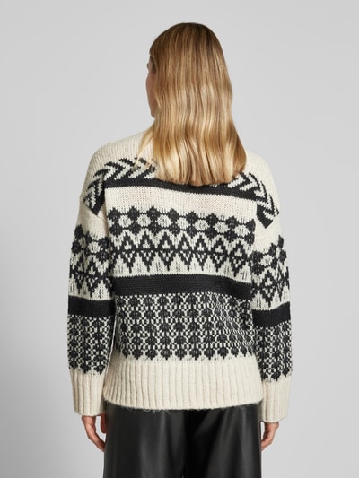 Vero Moda Oversized Strickpullover mit Norwegermuster Modell 'AMPLE' Beige 5