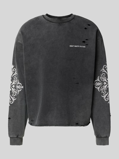 Don´t Waste Culture Sweatshirt in used-look, model 'Urwen' Antraciet - 2