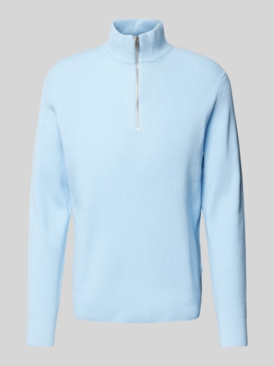 Lindbergh Relaxed Fit Strickpullover in Ripp-Optik Hellblau 2