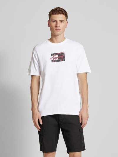 Tommy Jeans T-Shirt mit Label-Print Weiss 4