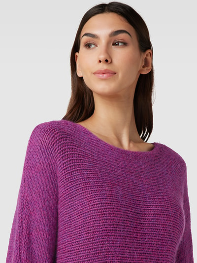 More & More Strickpullover mit U-Boot-Ausschnitt und 3/4-Arm Pink 3