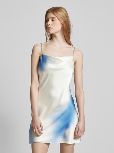 EDITED Mini-jurk in marineblauw met all-over print, model 'Jessie' Marineblauw - 4