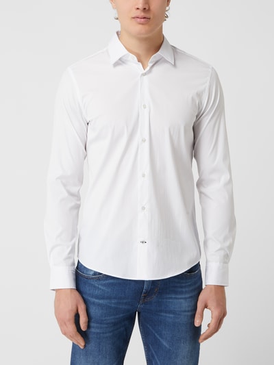 Joop! Slim Fit Business-Hemd mit Umlegekragen Weiss 4