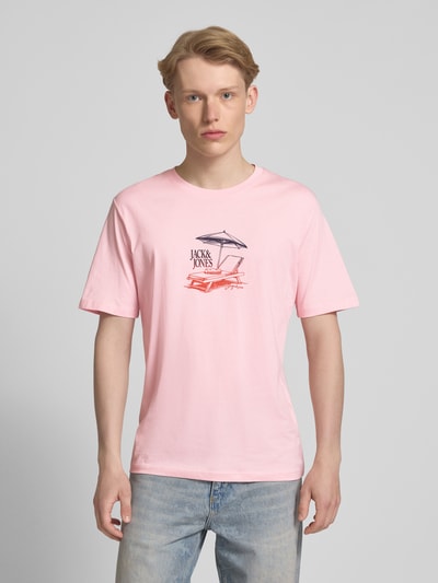 Jack & Jones T-Shirt mit Motiv-Print Modell 'ALMERIA' Rosa 4