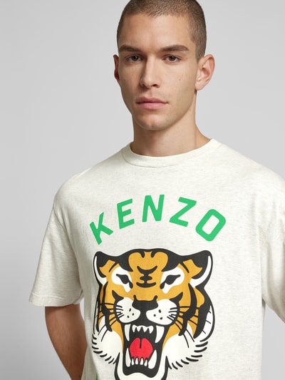 Kenzo T-Shirt mit Label-Print Mittelgrau Melange 3