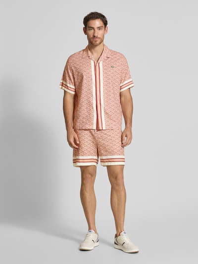 Lacoste Straight Leg Shorts mit elastischem Bund Rostrot 1