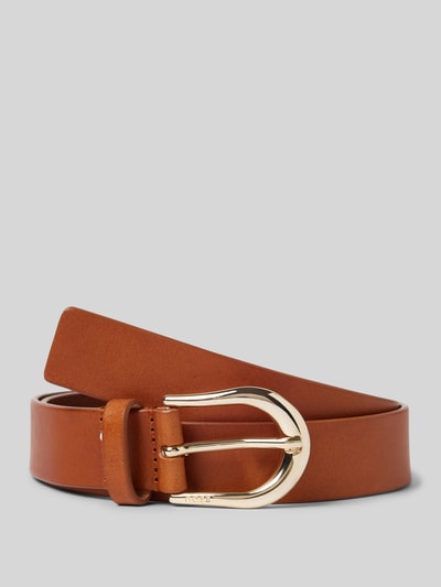 BOSS Riem van runderleer met doornsluiting, model 'Carol' Cognac - 1