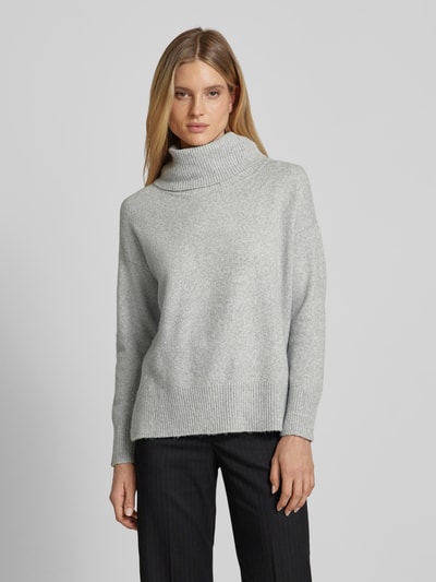 Vero Moda Pullover mit Wasserfall-Ausschnitt aus weichem Material-Mix Modell 'DOFFY' Hellgrau Melange 4