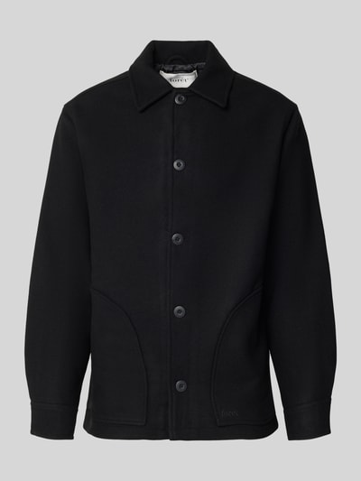 Forét Jacke mit Umlegekragen und Knopfleiste Modell 'CAVE' Black 2