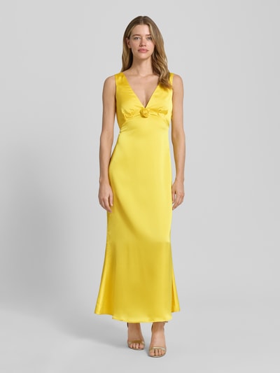 VERO MODA Schmales Abendkleid mit Rosen-Applikation Modell 'GIANNA' GELB 4