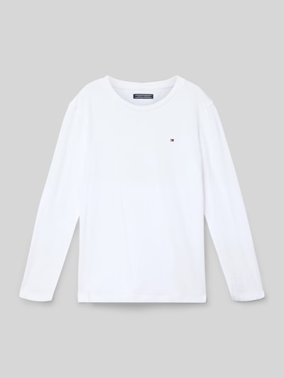 Produktfoto, Longsleeve aus Organic Cotton von Tommy Hilfiger in Weiß, Reine Baumwolle, Gerader Schnitt, Rundhalsausschnitt, Logo-Details