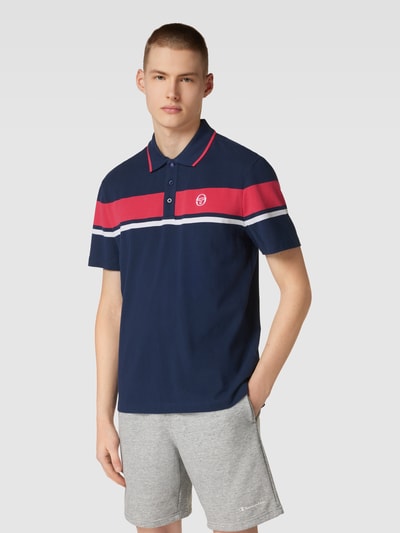 SERGIO TACCHINI Poloshirt met contraststrepen, model 'DAMARINDO' Marineblauw - 4