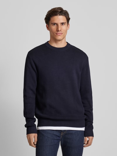 Jack & Jones Premium Strickpullover mit Stehkragen Modell 'MILANO' Dunkelblau 4