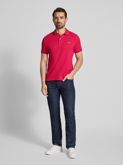Lacoste Slim Fit Poloshirt aus reiner Baumwolle Pink 1