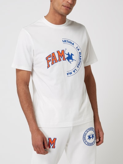 La Martina T-shirt met borduursel van La Martina x Family First Milano  Offwhite - 4