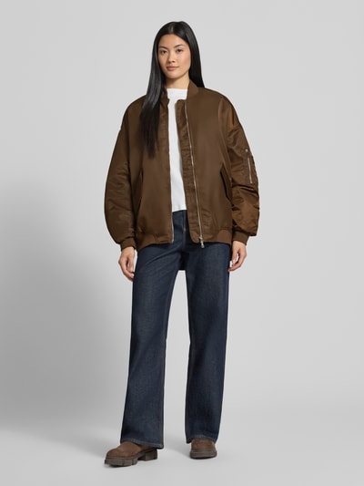 miss goodlife Oversized Bomberjacke mit Stehkragen Mittelbraun 1