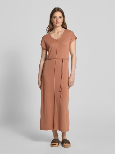 B.Young Maxikleid mit Bindegürtel Modell 'PAOLINE' Rostrot 4