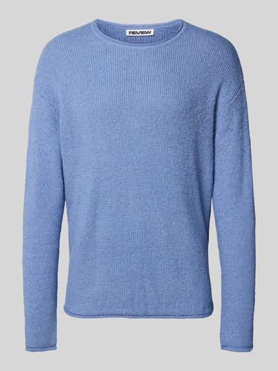 REVIEW Gebreide pullover met ribboorden Rookblauw - 2