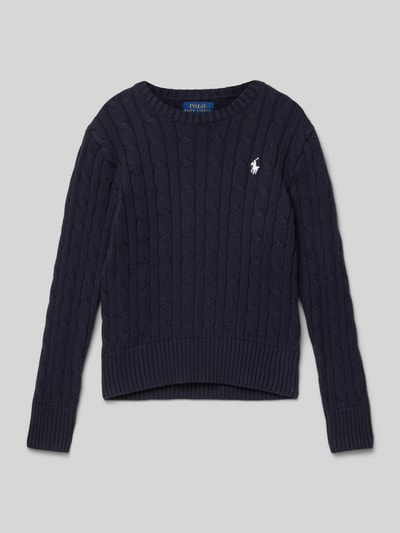 Polo Ralph Lauren Teens Strickpullover mit Zopfmuster Marine 1