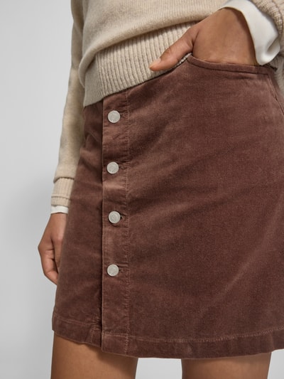 Tom Tailor Denim Spódnica mini rozkloszowana z mieszanki bawełny Czekoladowy 3