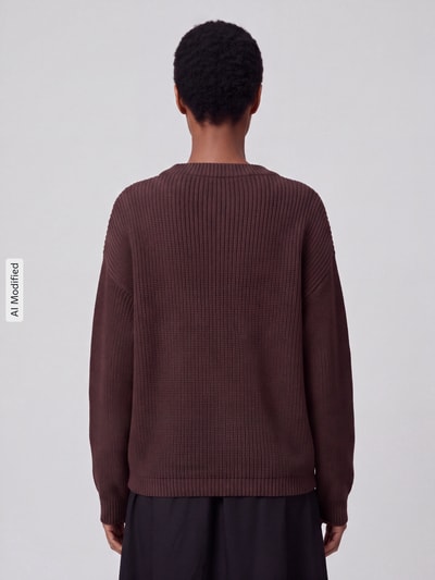 Jake*s Casual Regular Fit Pullover mit Tunnelzug Dunkelbraun 5