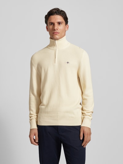 Gant Pullover mit Label-Stitching Offwhite 4