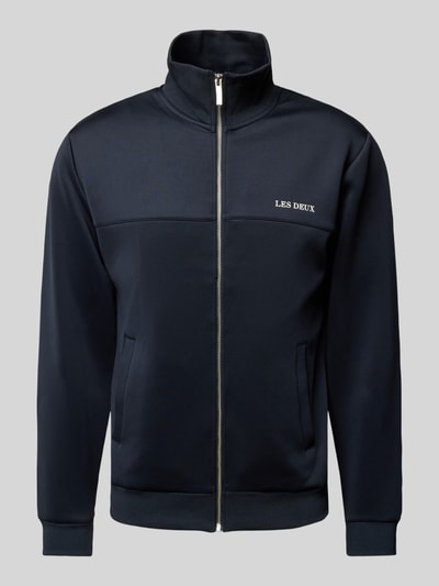 Les Deux Sweatjack met labelprint, model 'Ballier' Marineblauw - 2