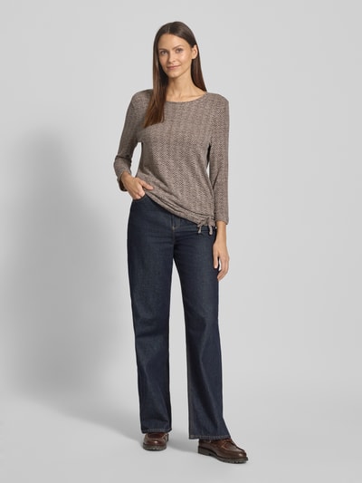 Tom Tailor Comfort fit shirt met lange mouwen van viscosemix Taupe - 1