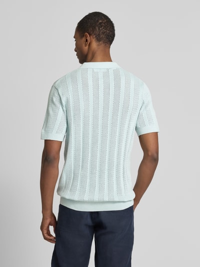 SELECTED HOMME Poloshirt in Strick-Optik Modell 'WELLS' Eisblau 5