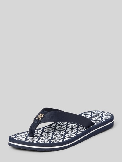 Tommy Hilfiger Teenslippers met labelapplicatie Marineblauw - 1