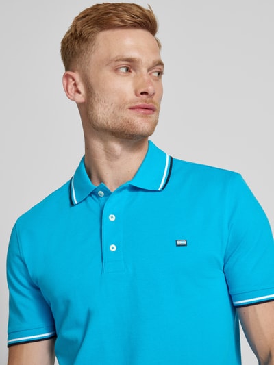 Christian Berg Men Poloshirt met labeldetail Turquoise - 3