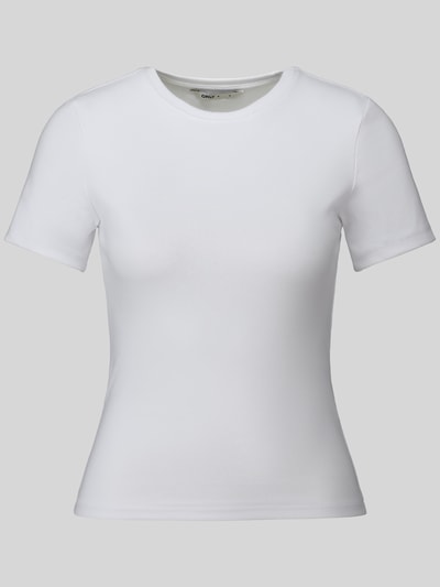 ONLY Slim Fit T-Shirt aus Baumwoll-Mix Modell 'RILEY' Weiss 2