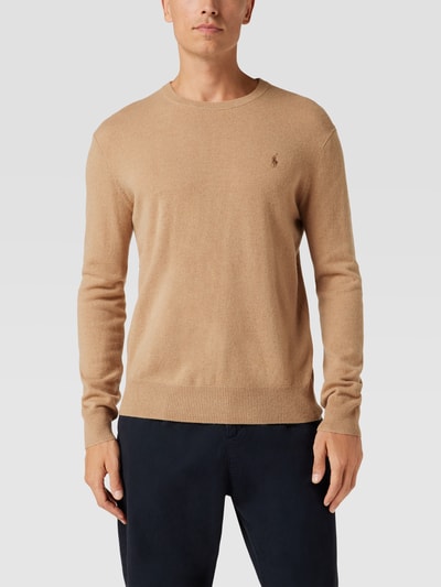 Polo Ralph Lauren Kaschmirpullover mit Brand-Stitching Camel meliert 4
